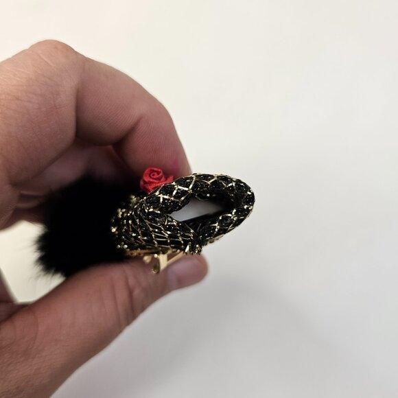 Porcelain Vintage Women Face Brooch Fancy Fashionista Unmarked Pin - Picture 8 of 10